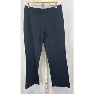 NWT L.L. BEAN Perfect Fit Bootcut Pants Pull On Elastic Waist Black Size L